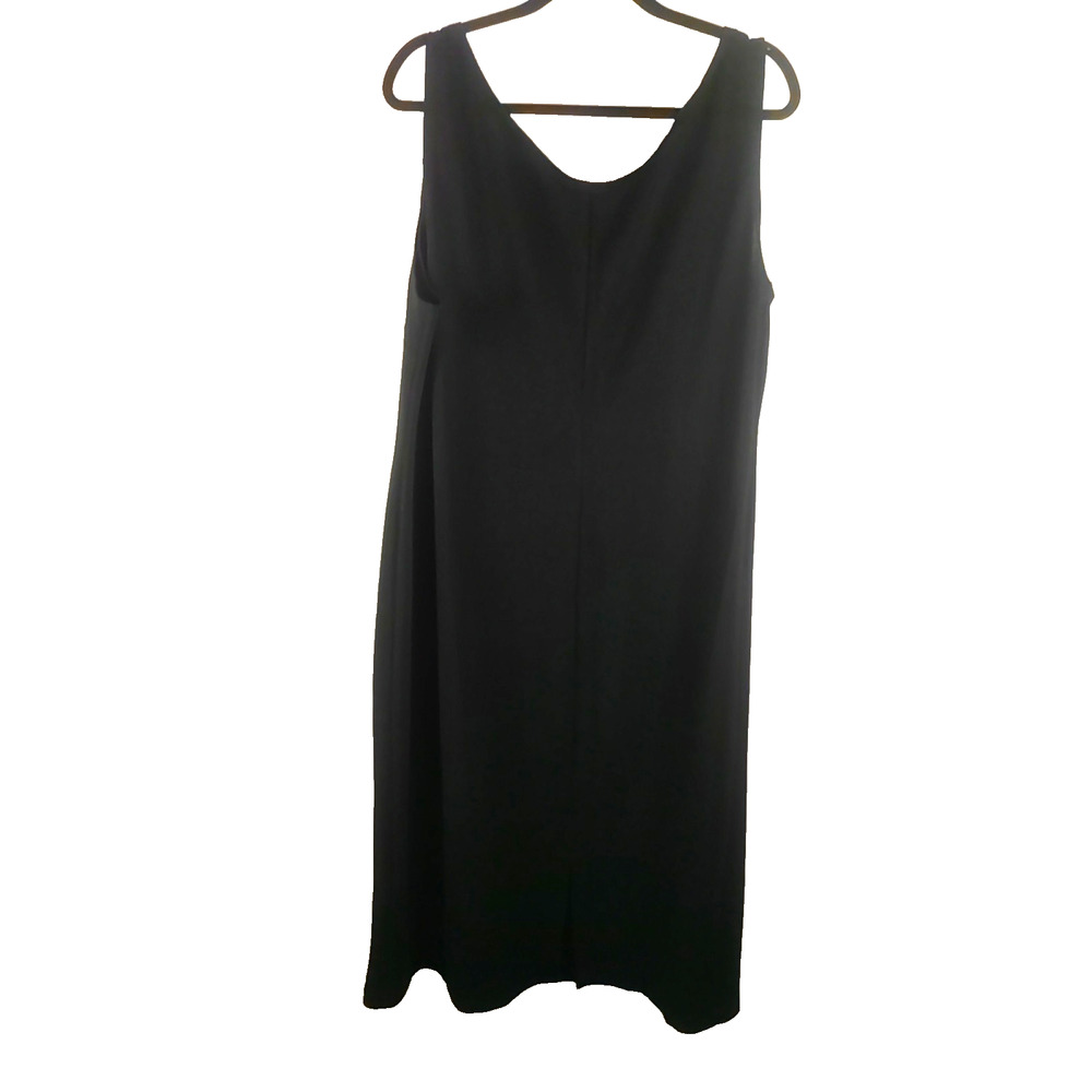 Black Jumper Dress Knee Length Sleeveless Size 24 W Church Business - Picture 3 of 7